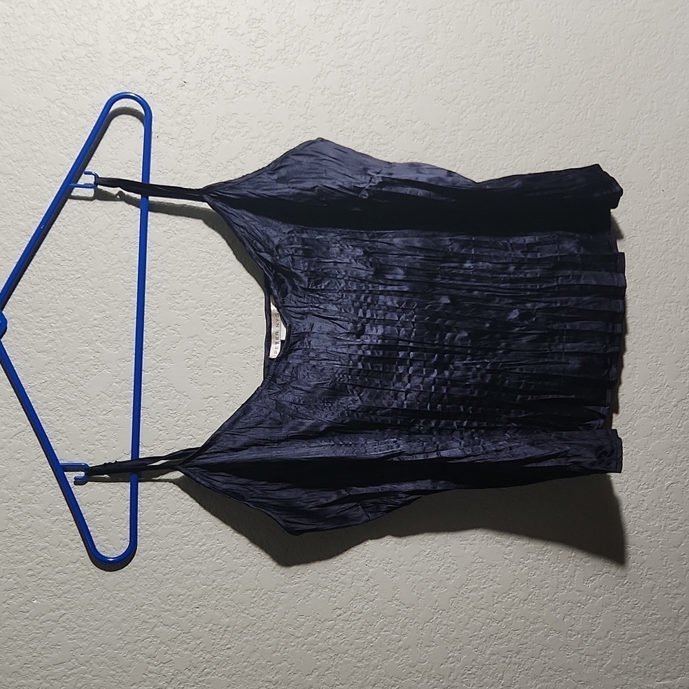 Peter Nygard Top womens camisole runched size 6 oversized navy blue top